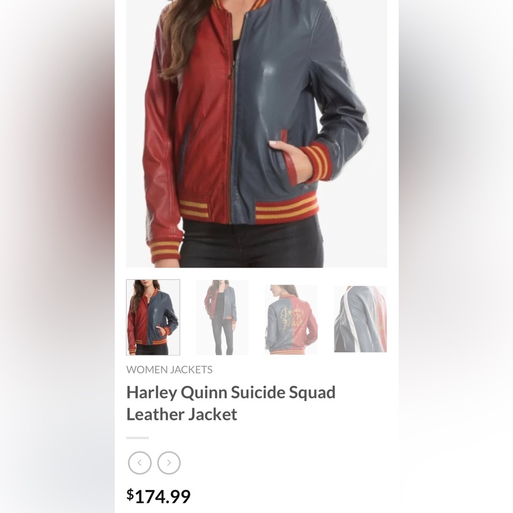 Harley Quinn Suicide Squad Lamb Leather Jacket - Picture 4 of 16